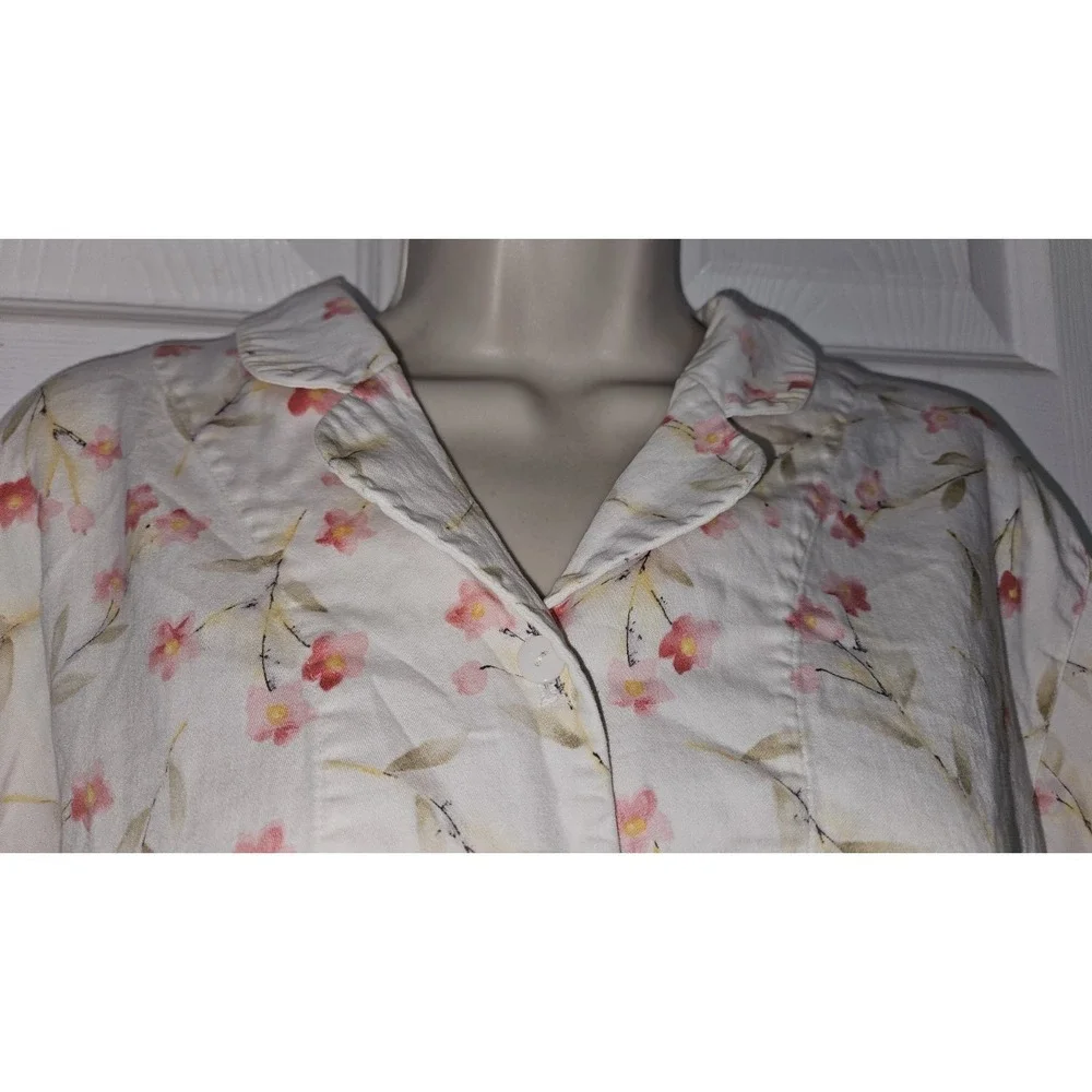 Garnet Hill Cotton 2-piece Cherry Blossom Pajama Set Long Sleeve Womens XL USA - Picture 4 of 6